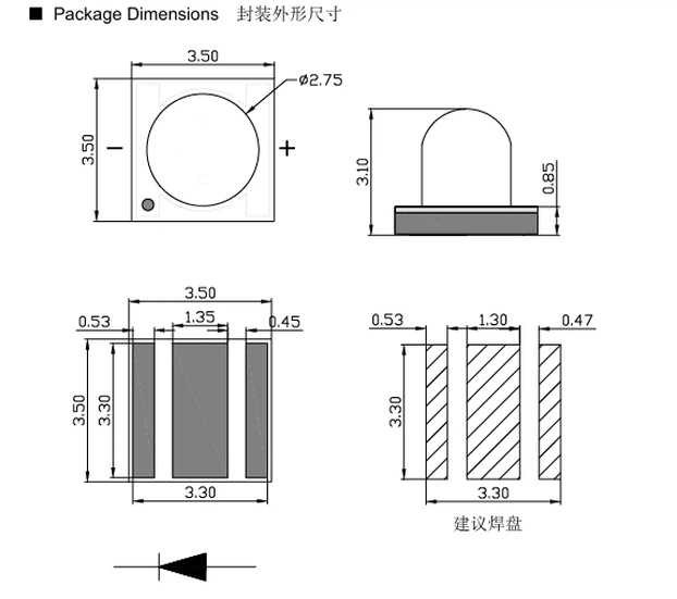 3535 DIMEN 60 BEAM ANGLE 5000NM 3535 DIMEN 60 BEAM ANGLE 5000NM